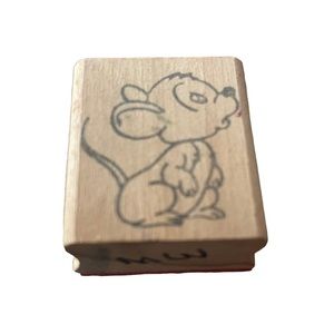 Rubber Stamp Mouse Mounted Stamp Pre Owned Card Making Unbranded 1.5”x1.75”